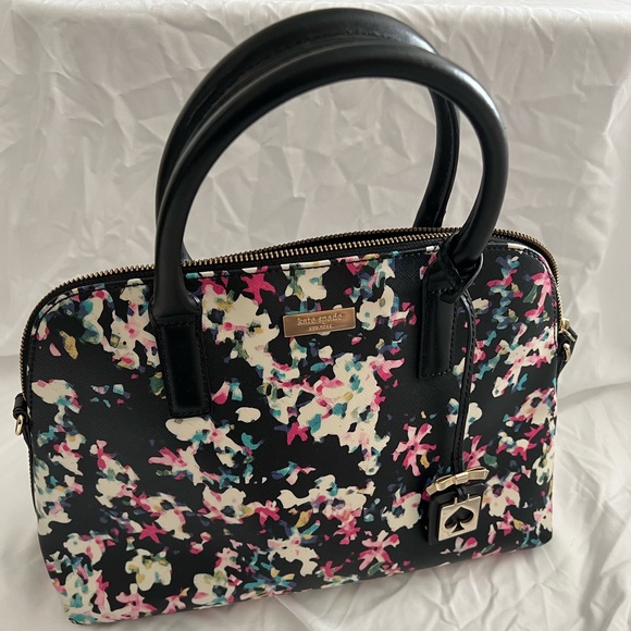 kate spade Handbags - Kate Spade - Black & Multicolor Abstract Floral Print Purse